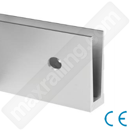 Профил основа челен монтаж за стъклен парапет L-5м.алуминий ефект неръждаема стомана.
